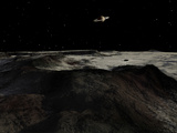Saturn Seen from the Surface of its Moon, Iapetus Photographic Print by  Stocktrek Images