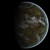 A Partially Lit Terrestrial World Photographic Print by  Stocktrek Images