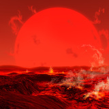 The Sun Seen from a Molten Earth 3 Billion Years from Now Photographic Print by  Stocktrek Images