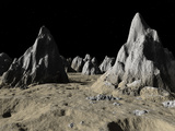 Illustration of the Surface of the Massive Asgard Impact Basin on Jupiter's Moon, Callisto Photographic Print by  Stocktrek Images