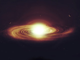 Implosion of a Sun with Visible Solar System and Planets Photographie par  Stocktrek Images