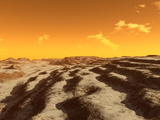 Illustration of Terraced Terrain Surrounding the North Pole of Mars Photographic Print by  Stocktrek Images