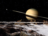 Saturn Seen from the Surface of its Moon, Rhea Photographic Print by  Stocktrek Images