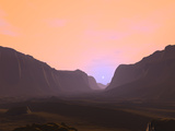 Illustration of a Martian Sunrise from Within a Deep Canyon Lámina fotográfica por Stocktrek Images Illustration of a Martian Sunrise from Within a Deep Canyon Lámina fotográfica por Stocktrek Images