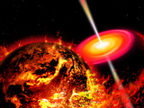 End of the World: the Earth Destroyed by a Black Hole Photographic Print by  Stocktrek Images