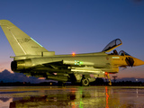 An Italian Air Force Eurofighter Typhoon at Night on Decimomannu Air Base, Italy Photographic Print by  Stocktrek Images