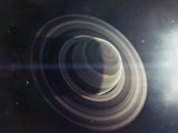 Light from a Nearby Star Illuminates a Massive Ringed Gas Giant Photographic Print by  Stocktrek Images