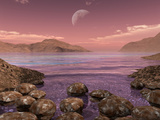 Artist's Concept of Archean Stromatolites on the Shore of an Ancient Sea Lámina fotográfica por Stocktrek Images Artist's Concept of Archean Stromatolites on the Shore of an Ancient Sea Lámina fotográfica por Stocktrek Images