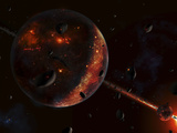 A Scene Portraying the Early Stages of a Solar System Forming Photographic Print by  Stocktrek Images