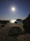 A Full Moon Skyscape over a Small Beach Called Portinho Da Arrabida, Portugal Photographic Print by  Stocktrek Images