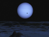 Artist' Concept of Neptune as Seen from its Largest Moon Triton Photographic Print by  Stocktrek Images