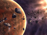 Artist's Concept of a Supernova About to Incinerate This Planetary System Photographie par  Stocktrek Images