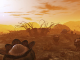 Artist's Concept of Animal and Plant Life on an Alien Planet Photographic Print by  Stocktrek Images