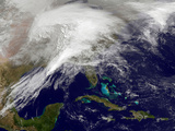 Satellite View of a Massive Winter Storm over the United States Photographic Print by  Stocktrek Images