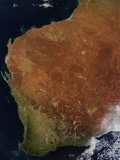 Satellite View of Western Australia Photographic Print by  Stocktrek Images
