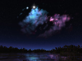 Artist's Concept of a Nebula over a Hypothetical Planet Photographic Print by  Stocktrek Images