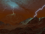 Artist's Concept of Lightning in Venus' Clouds Photographic Print by  Stocktrek Images