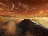 Dark Dunes are Shaped by the Moon's Winds on the Surface of Titan Photographic Print by  Stocktrek Images