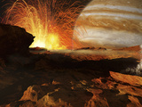 A Scene on Jupiter's Moon, Io, the Most Volcanic Body in the Solar System Photographie par  Stocktrek Images