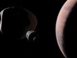 A Command Module Begins a Close Approach to Phobos Photographic Print by  Stocktrek Images