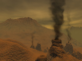 Artist's Concept of Volcanic Activity on the Surface of Venus Photographic Print by  Stocktrek Images