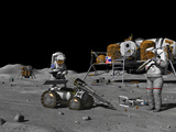 Artist's Concept of a Future Lunar Exploration Mission Photographic Print by  Stocktrek Images