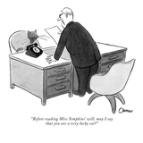 "Before reading Miss Simpkins' will, may I say that you are a very lucky c…" - New Yorker Cartoon Premium Giclee Print by William O'Brian