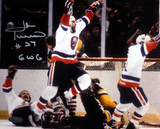 John Tonelli Autographed Game Winning Goal Photograph Photo