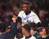 Doc Gooden Autographed Yankees No Hitter Carry Off Horizontal Photograph - Signed In Blue Photo Doc Gooden Autographed Yankees No Hitter Carry Off Horizontal Photograph - Signed In Blue Photo