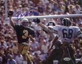 Joe Montana Autographed Notre Dame Passing Photograph Photo