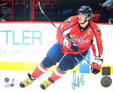 Alexander Ovechkin Autographed Capitals Red Jersey Skating Horizontal Photograph Photo