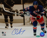 Chris Drury Autographed Skating Up Ice Sepia Tone Photograph Photo
