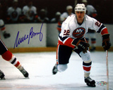 Mike Bossy Autographed Skate Up Ice Photograph Photo