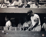 Yogi Berra And Ken Regan Dual Autographed Yogi Berra In Dugout w/ Roger Maris B&W Horizontal Photog Photographie