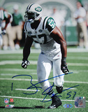Bart Scott Autographed Arms at Sides Jets White Jersey Vertical Photograph Photo