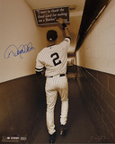 Derek Jeter Autographed Sepia Shot In Tunnel At The Original Yankee Stadium Vertical Photograph - S Photo