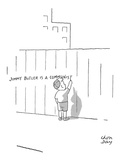Young boy writes 'Jimmy Butler is a communist.' on a picket a wall. - New Yorker Cartoon Premium Giclee Print by Chon Day