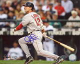 Jed Lowrie Autographed 2008 Road Batting Photograph Photographie