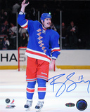 Brandon Dubinsky Autographed Rangers Blue Jersey Photograph Photo