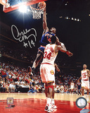 Anthony Mason Slam Dunk Over Hakeem Olajuwon Autographed Photo (Hand Signed Collectable) Photo