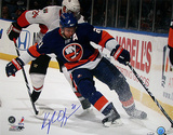 Kyle Okposo Autographed New York Islanders Behind the Net Photograph Photo