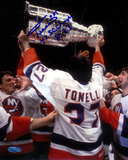 John Tonelli With Stanley Cup Autographed Photo (Hand Signed Collectable) Photo