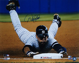 Derek Jeter Autographed Slide Into Third Horizontal Photograph Photo
