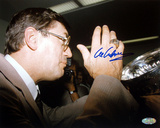Al Arbour Autographed Drinking From Stanley Cup Photograph Photo