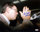 Al Arbour Autographed HOF 96 Drinking From Stanley Cup Photograph Fotografía