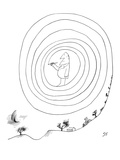 Man has drawn himself inside of a swirl. - New Yorker Cartoon Premium Giclee Print by Saul Steinberg