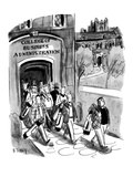 Students leaving campus of the College of Business Administration are all … - New Yorker Cartoon Premium Giclee Print by Barney Tobey