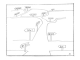 A road with many options that refer to time. - New Yorker Cartoon Premium Giclee Print by Saul Steinberg