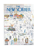 The New Yorker Cover - January 16, 1971 reproduction procédé giclée par Saul Steinberg