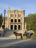 A Driver of a Horse-Drawn Carriage Ride Waits at the Plaza De Espana Photographic Print by Krista Rossow